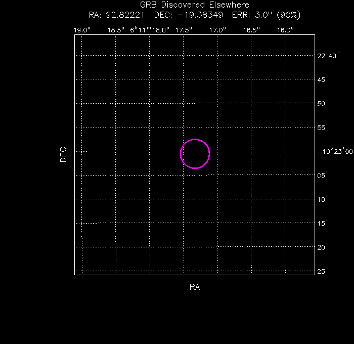 UVOT image with the final position