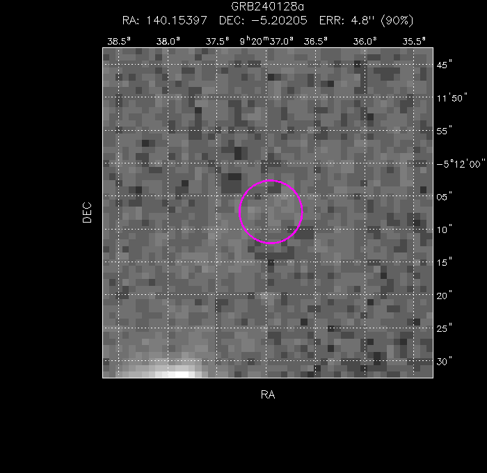 UVOT image with the final position