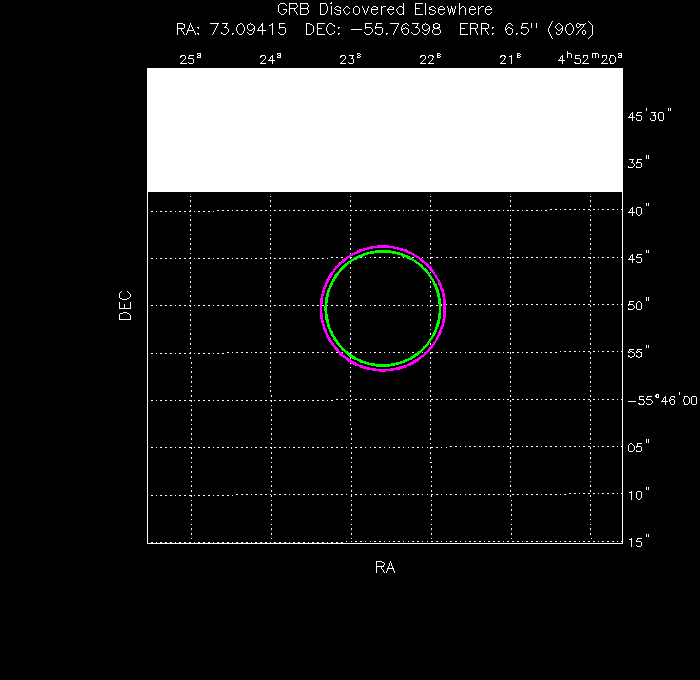 V-band image with the final position and all component positions