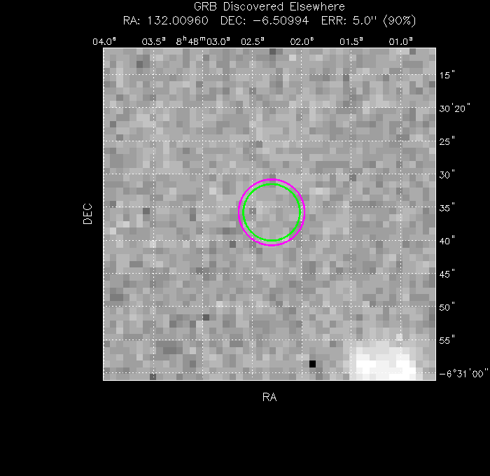V-band image with the final position and all component positions