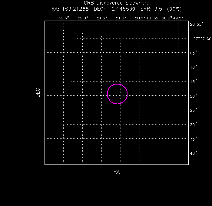 UVOT image with the final position