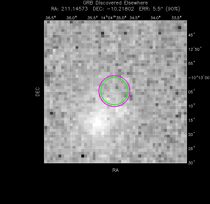 V-band image with the final position and all component positions