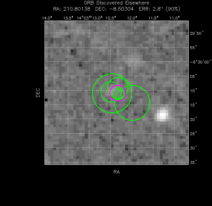 V-band image with the final position and all component positions