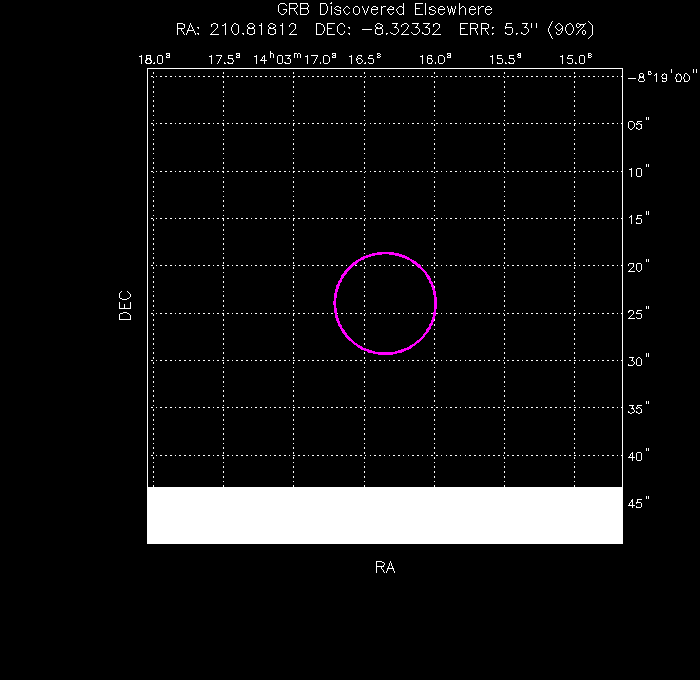 UVOT image with the final position
