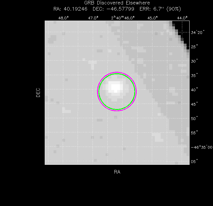 V-band image with the final position and all component positions