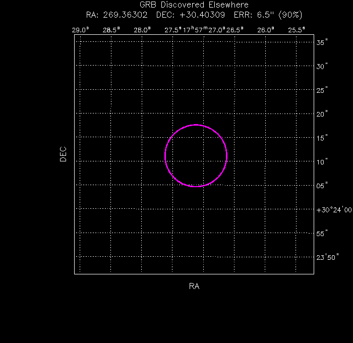 UVOT image with the final position