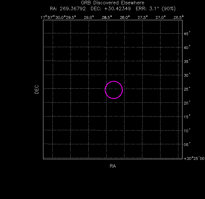 UVOT image with the final position