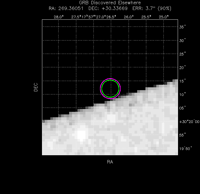 V-band image with the final position and all component positions