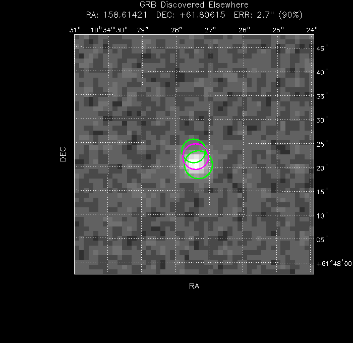 V-band image with the final position and all component positions