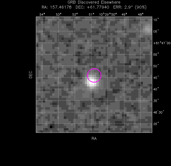 V-band image with the final position and all component positions
