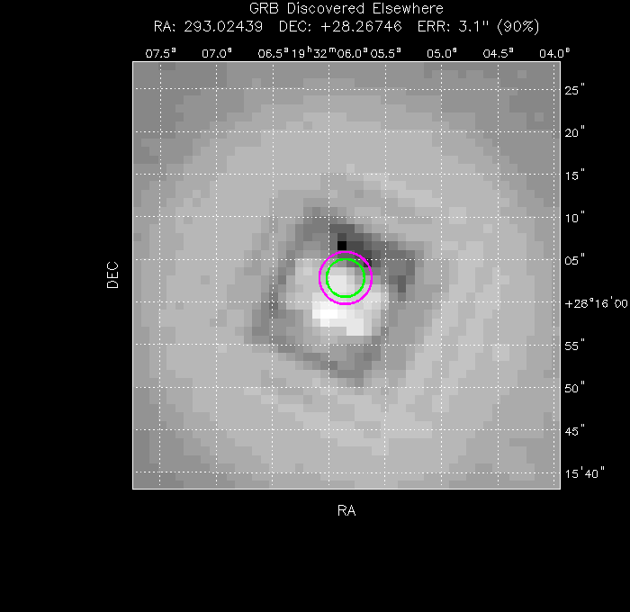 V-band image with the final position and all component positions