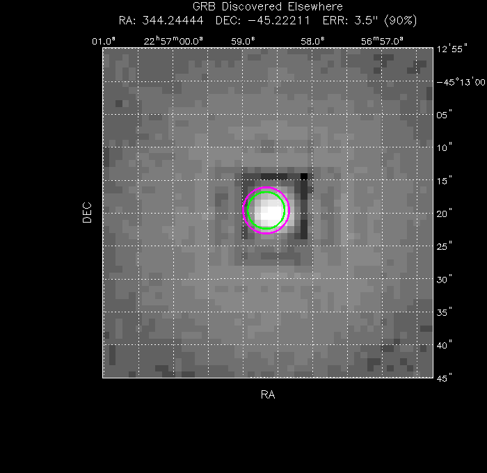 V-band image with the final position and all component positions