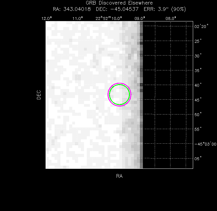 V-band image with the final position and all component positions