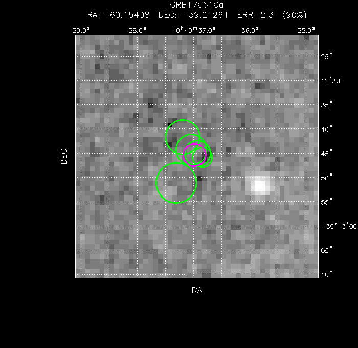 V-band image with the final position and all component positions