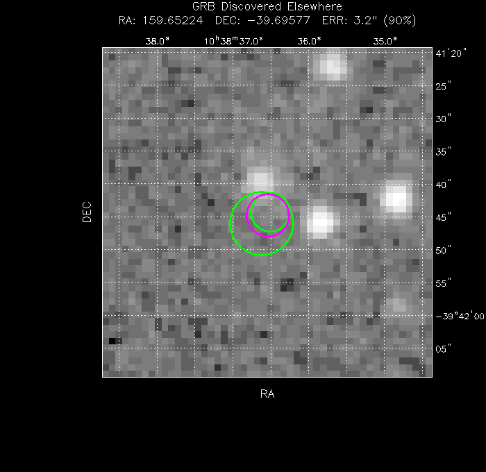 V-band image with the final position and all component positions