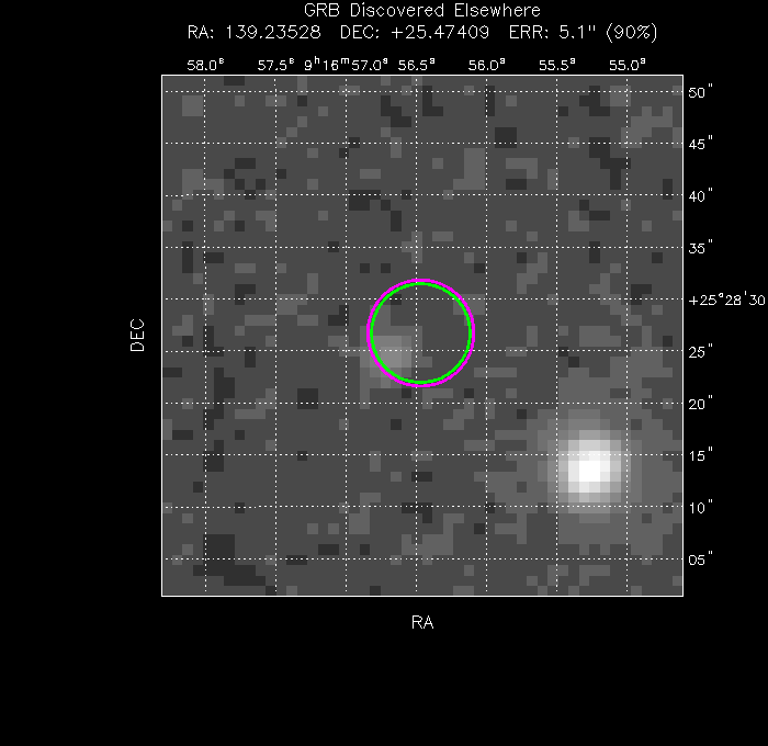 V-band image with the final position and all component positions