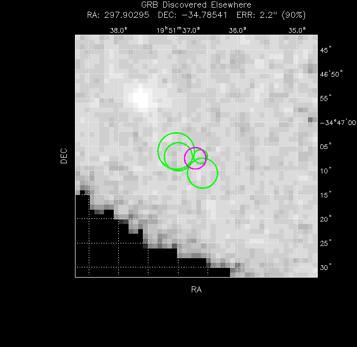 V-band image with the final position and all component positions