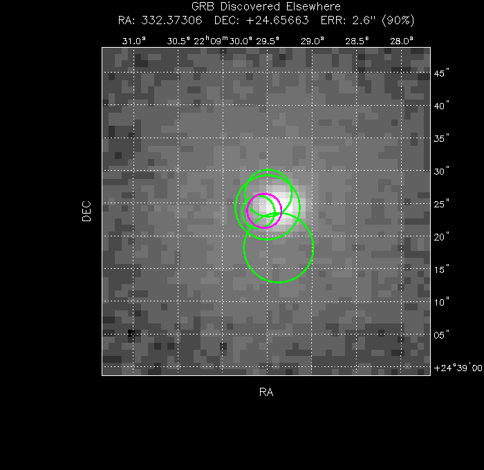V-band image with the final position and all component positions