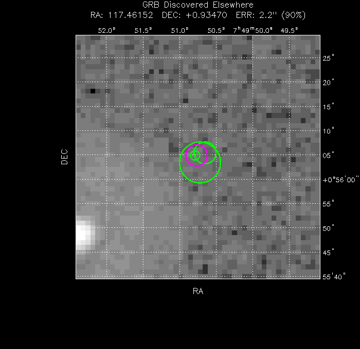 V-band image with the final position and all component positions
