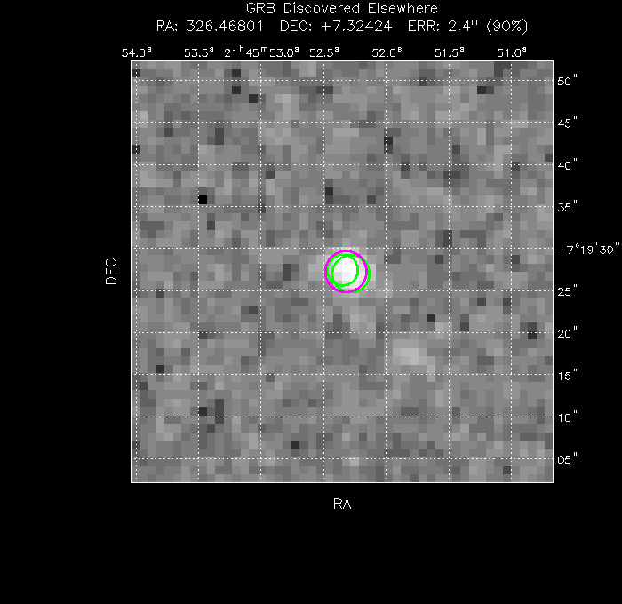 V-band image with the final position and all component positions