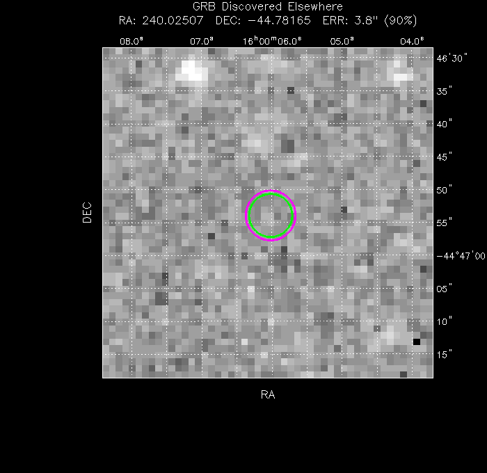 V-band image with the final position and all component positions