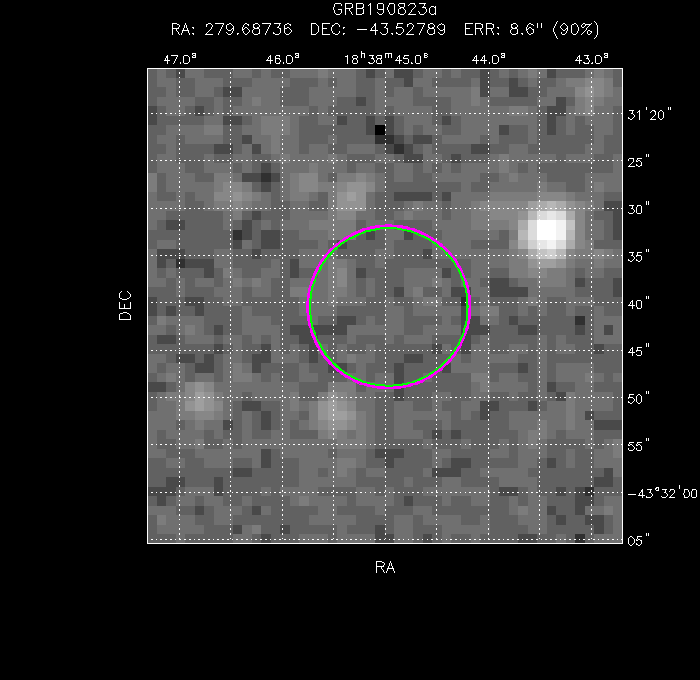 V-band image with the final position and all component positions