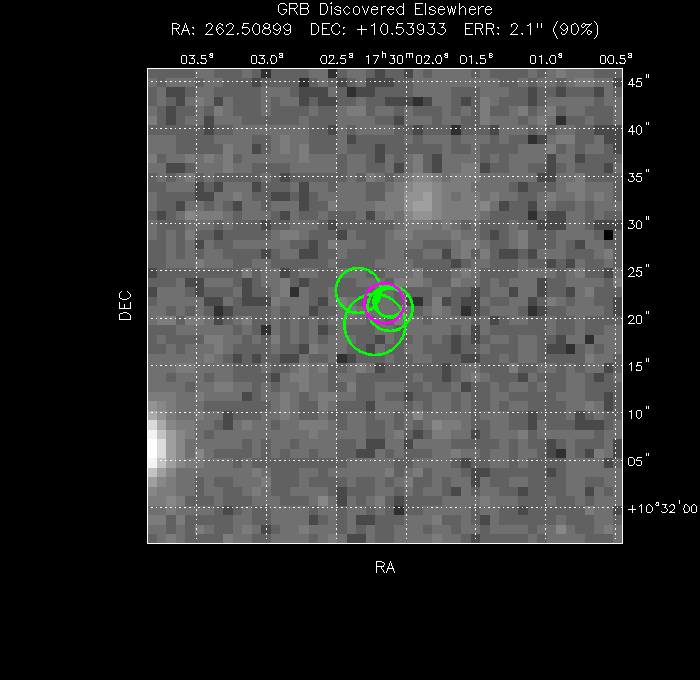 V-band image with the final position and all component positions