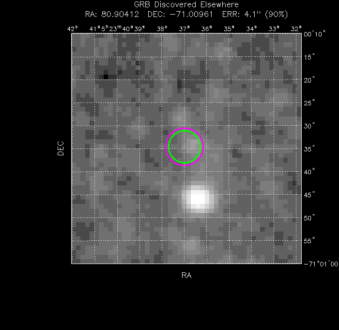 V-band image with the final position and all component positions