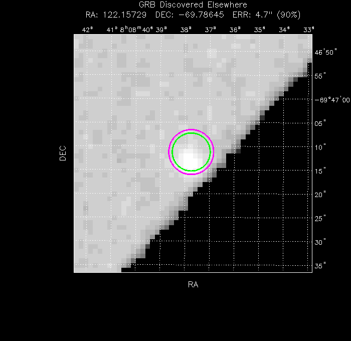 V-band image with the final position and all component positions